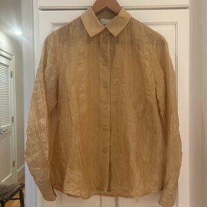 Reformation Alfie Relaxed Shirt Gold - Size S